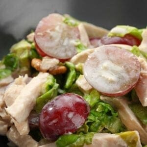 Chicken salad with grapes and grapes.